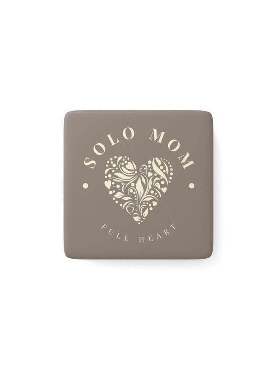 Unbranded Other - Solo Mom Full Heart Square Porcelain Magnet | Single Mom Gift